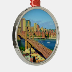 America - USA - New York - NYC Brooklyn - Bridge Metal Tree Decoration