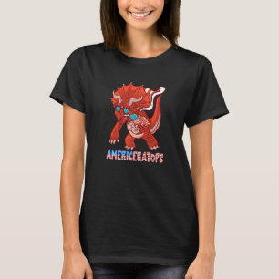America Usa Triceratops 4th Of July American Pride T-Shirt