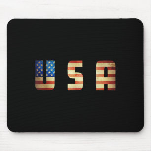 America USA US Flag Patriotic 4th July Men Women Mouse Mat