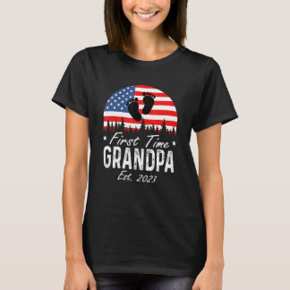 America Vibes First Time To Be Grandpa 2023 New Gr T-Shirt