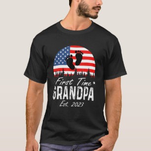America Vibes First Time To Be Grandpa 2023 New Gr T-Shirt