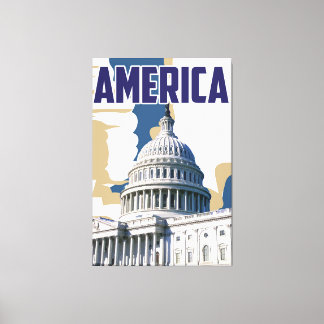 America vintage travel poster canvas print