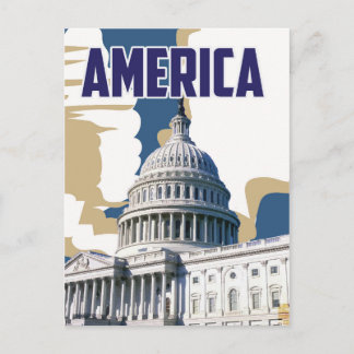 America vintage travel poster postcard