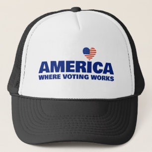 America, Where Voting Works Trucker Hat