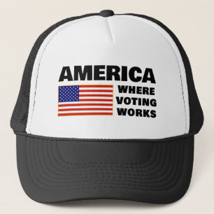 America, Where Voting Works Trucker Hat