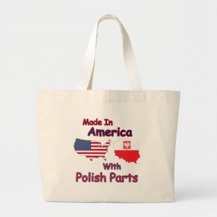 America With Polish Parts Large Tote Bag