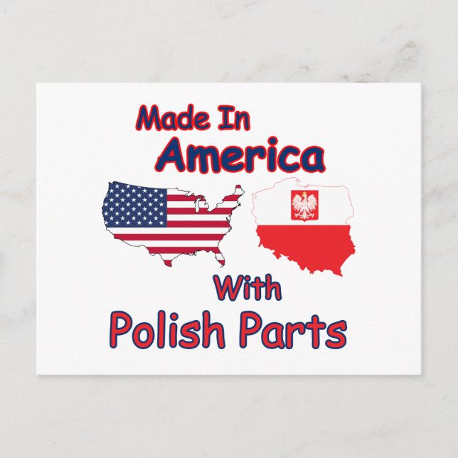 America With Polish Parts Postcard (Front)