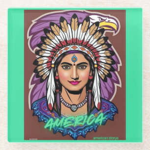 America Women  Glass Coaster