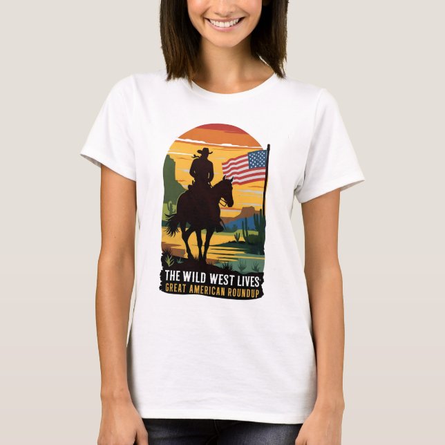 america womens shirts american woman shirt,COWGIRL (Front)