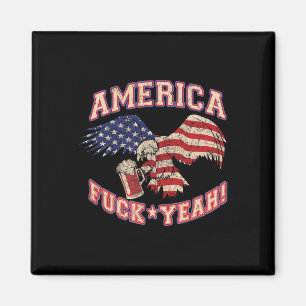America Yeah Ld Eagle Beer 4th Of July Vintage Magnet