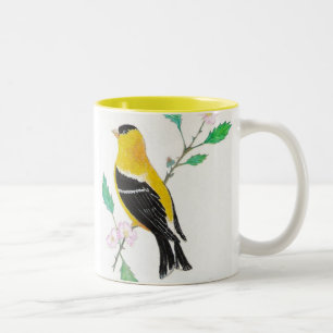 americam goldfinch, American Goldfinch Two-Tone Coffee Mug