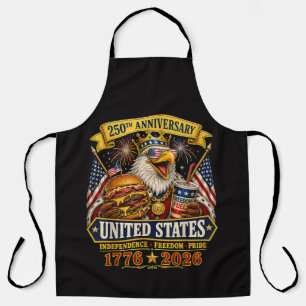 American 1776 2026 250th 4th July Independence Day Apron