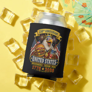 American 1776 2026 250th 4th July Independence Day Can Cooler