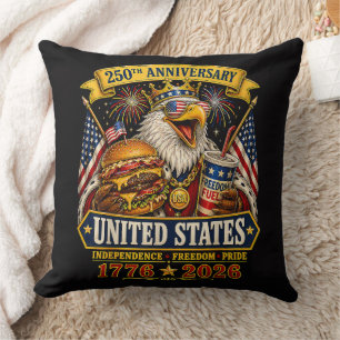American 1776 2026 250th 4th July Independence Day Cushion