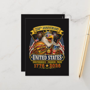 American 1776 2026 250th 4th July Independence Day Holiday Postcard