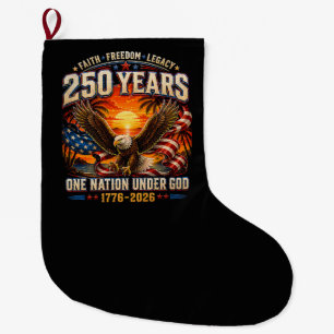 American 1776 2026 250th 4th July Independence Day Large Christmas Stocking