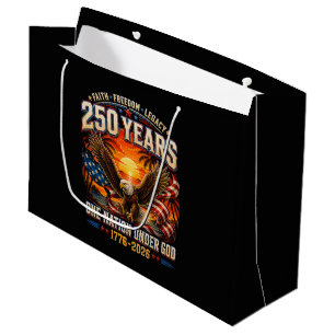 American 1776 2026 250th 4th July Independence Day Large Gift Bag