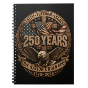 American 1776 2026 250th 4th July Independence Day Notebook