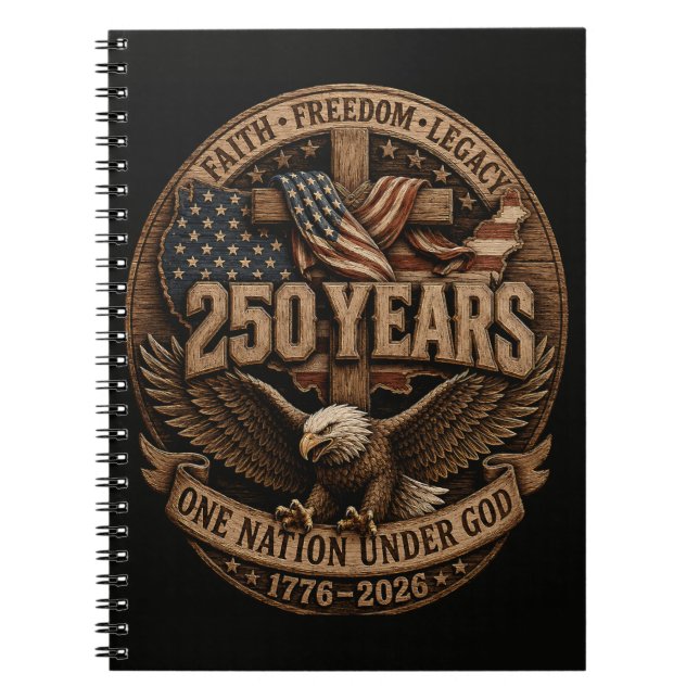American 1776 2026 250th 4th July Independence Day Notebook (Front)