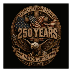 American 1776 2026 250th 4th July Independence Day Poster