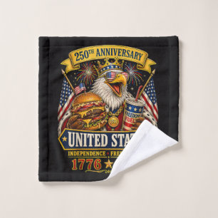 American 1776 2026 250th 4th July Independence Day Wash Cloth
