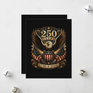 American 1776 2026 250th 4th July Patriotic Eagle Holiday Card