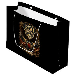 American 1776 2026 250th 4th July Patriotic Eagle Large Gift Bag