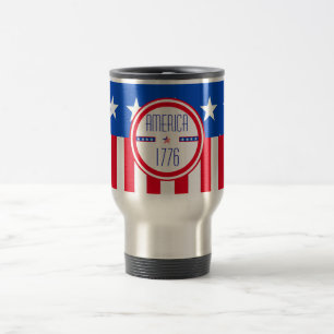 American 1776 patriotic travel mug