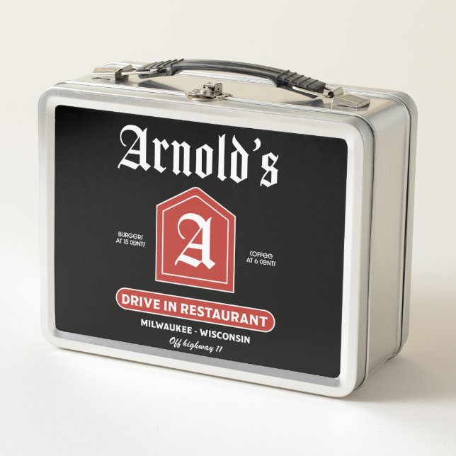 American 1950's Diner Metal Lunch Box (Front)