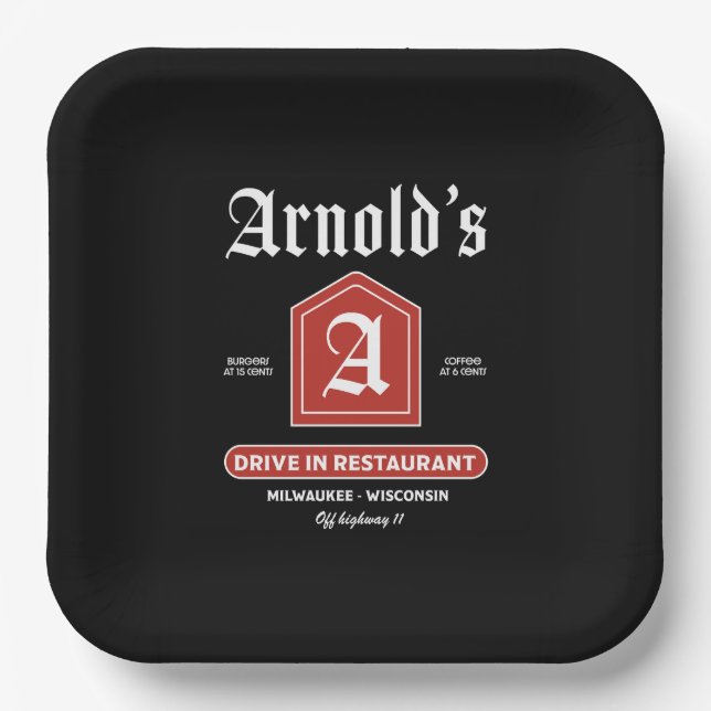 American 1950's Diner Paper Plate (Front)
