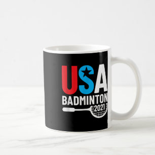 American 2021 Usa Badminton Gifts For Us Badminton Coffee Mug