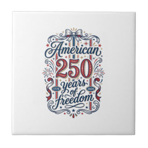 American 250 Years of Freedom Patriotic Shirt Desi Tile