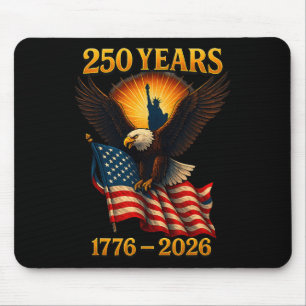 American 250 Years Retro Eagle Usa Patriotic 1776 Mouse Mat