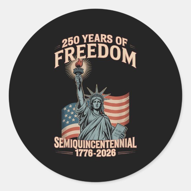 American 250th Anniversary Celebration 250 Years U Classic Round Sticker (Front)