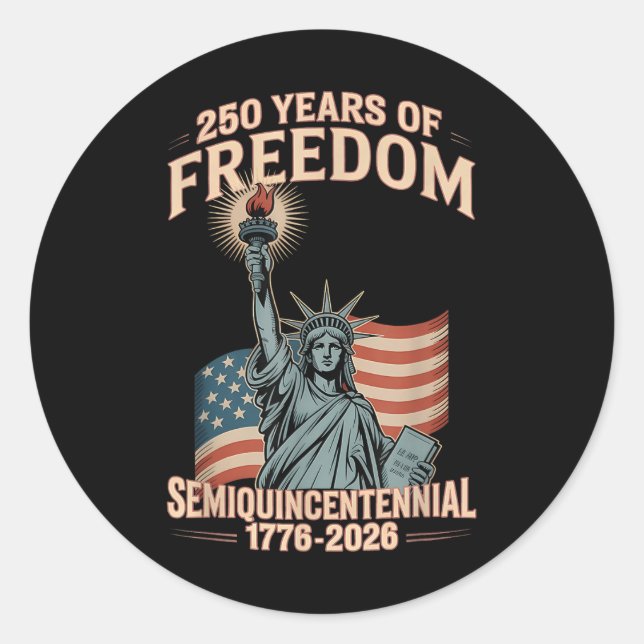 American 250th Anniversary Celebration 250 Years U Classic Round Sticker (Front)