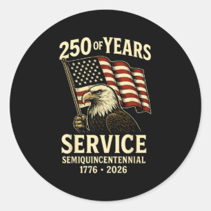 American 250th Anniversary Celebration Patriotic U Classic Round Sticker