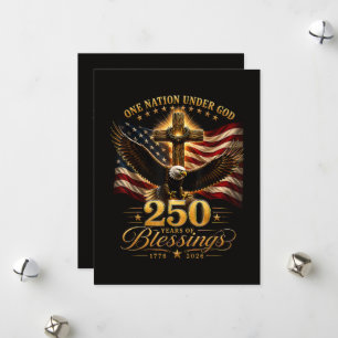 American 250th Anniversary Patriotic USA 4th July Holiday Card