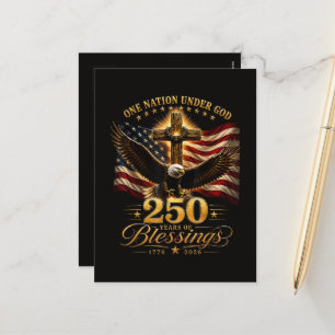 American 250th Anniversary Patriotic USA 4th July Holiday Postcard