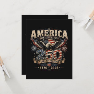 American 250th Anniversary Patriotic USA 4th July Invitation