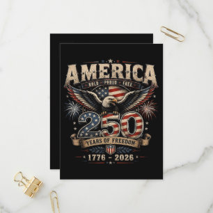 American 250th Anniversary Patriotic USA 4th July Invitation Postcard