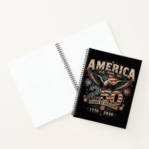 American 250th Anniversary Patriotic USA 4th July Notebook
