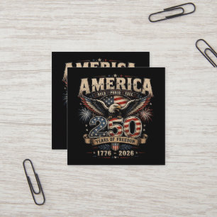 American 250th Anniversary Patriotic USA 4th July Square Business Card
