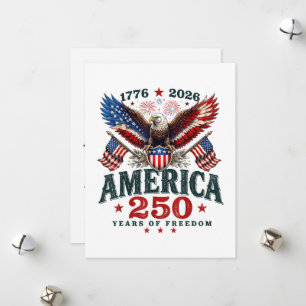 American 250th Anniversary USA Patriotic 4th July Holiday Card