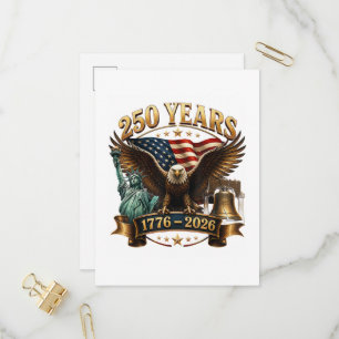 American 250th Anniversary USA Patriotic 4th July  Invitation Postcard