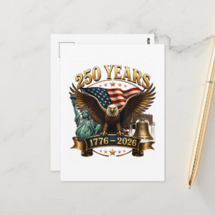 American 250th Anniversary USA Patriotic 4th July  Postcard