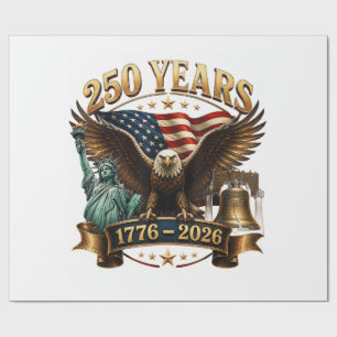 American 250th Anniversary USA Patriotic 4th July Wrapping Paper