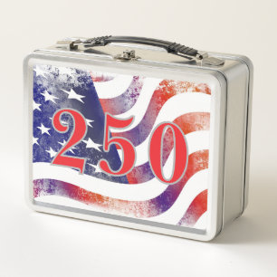 American 250th Flag Metal Lunch Box