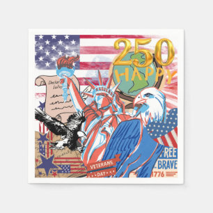 American 250th Independence Day 'Happy 250' BBQ Napkin