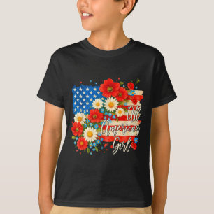 American 4th of july floral flag independence day T-Shirt