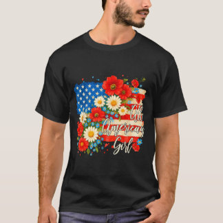 American 4th of july floral flag independence day T-Shirt
